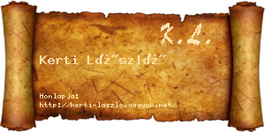 Kerti László névjegykártya
